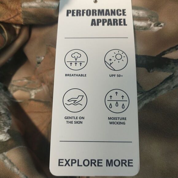 BASSDASH Hunting Fishing Camo Performance Long Sleeve Shirt‎ XL Medium UPF-50+ - Picture 14 of 14